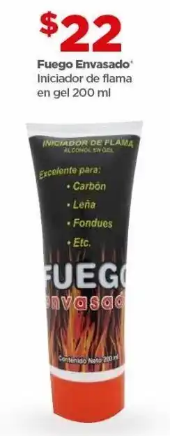Iniciador de flama en gel 200ml fuego envasado