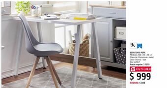 Sodimac Homecenter Escritorio blanco con oak pepe oferta
