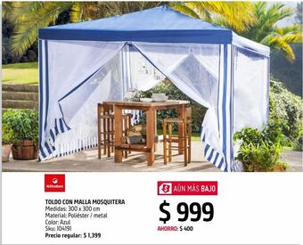 Sodimac Homecenter Toldo comedor con base 3x3 m oferta