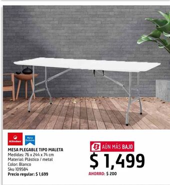 Sodimac Homecenter Mesa plegable tipo maleta 244 cm oferta