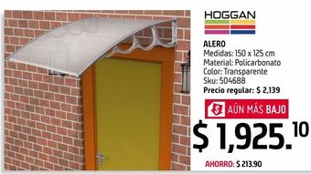 Sodimac Homecenter Alero hoja doble de policarbonato 125 x 150 cm oferta