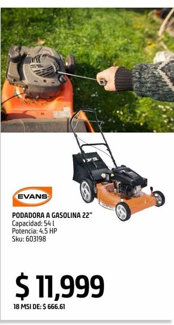 Sodimac Homecenter Podadora de pasto de 22" de corte bolsa posterior oferta