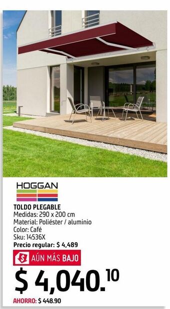 Sodimac Homecenter Toldo plegable color café 2.90 x 2.0 m oferta