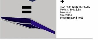 Sodimac Homecenter Tela azul para toldo retráctil 395 x 250 cm oferta