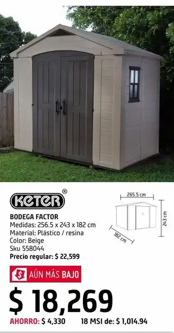 Bodega jardín factor 8 x 6 m keter