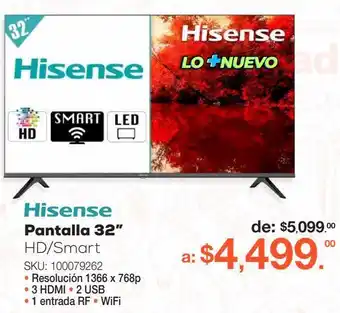 RadioShack Pantalla 32" hisense oferta