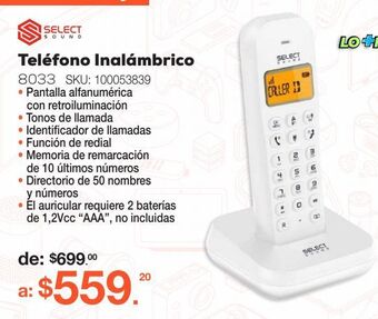 RadioShack Teléfono inalámbrico select sound oferta