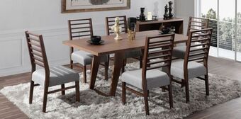 Muebles Dico Comedor niza nogal/gris 6 sillas oferta
