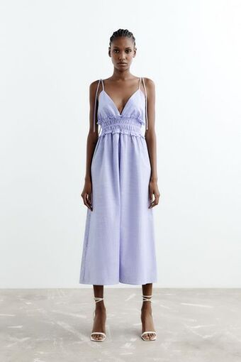 ZARA Vestido midi rayas oferta