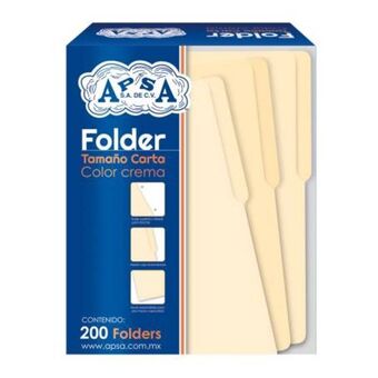 Folder carta apsa color crema 200 pzas