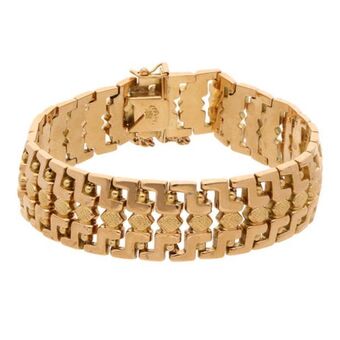 Nacional Monte de Piedad Pulsera eslabón articulado en oro amarillo 18 kilates. oferta