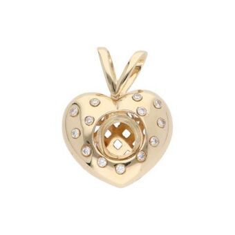 Nacional Monte de Piedad Dije calado motivo corazón con sintéticos en oro amarillo 14 kilates. oferta