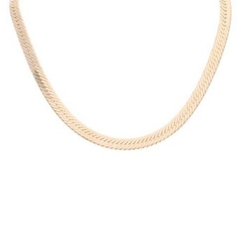 Nacional Monte de Piedad Gargantilla eslabón planchado en oro amarillo 14 kilates. oferta