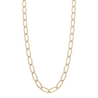 Nacional Monte de Piedad Collar eslabón encontrado diamantado en oro amarillo 14 kilates. oferta