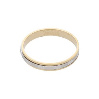 Nacional Monte de Piedad Argolla acanalada en oro dos tonos 14 kilates. oferta