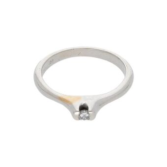Nacional Monte de Piedad Anillo solitario con diamante en oro blanco 14 kilates. oferta
