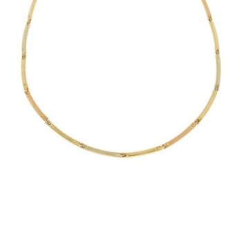 Nacional Monte de Piedad Gargantilla eslabón articulado en oro tres tonos 14 kilates. oferta