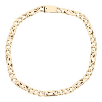 Nacional Monte de Piedad Pulsera eslabón combinado en oro amarillo 14 kilates. oferta