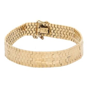 Nacional Monte de Piedad Pulsera eslabón articulado labrado en oro amarillo 18 kilates. oferta