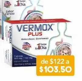 Vermox plus 300mg 2 tabletas.