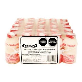 Producto fermentado yakult 25 pzas de 80 ml c/u