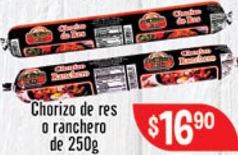 El Florido Chorizo de Res o Ranchero de 250g oferta