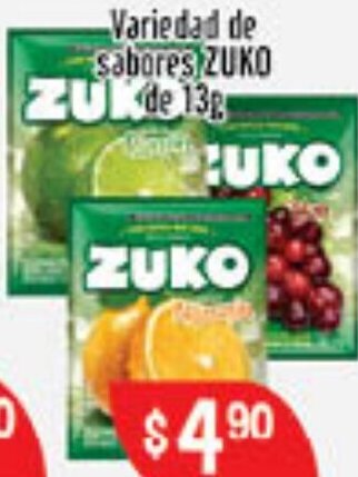 Variedad de Sabores Zuko de 13g