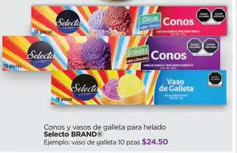 Conos y vasos de galleta para helado selecto brand