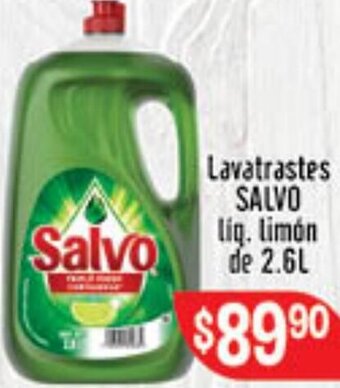 Lavatrastes Salvo Líq Limón de 2,6L