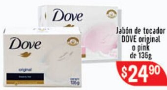 El Florido Jabón de Tocador Dove Original o Pink de 135g oferta