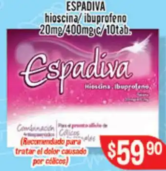 Espadiva Hioscina/Ibuprofeno 20mg/400mg c/10Tab