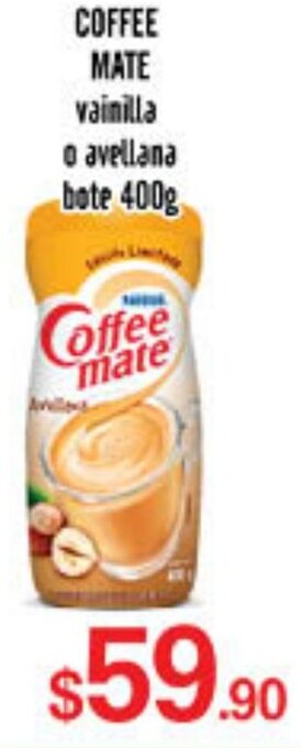 Coffee Mate Vainilla o Avellana Bote 400g