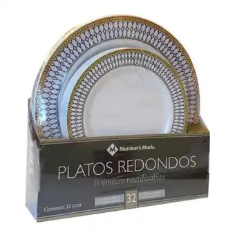 Sam's Club Platos reutilizables member's mark premium 32 pzas oferta