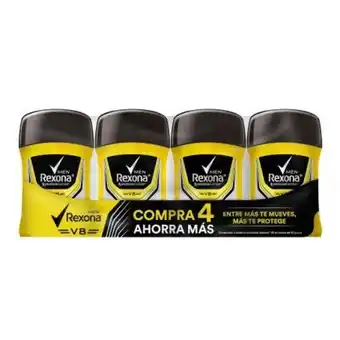 Sam's Club Antitranspirante rexona v8 4 pzas de 50 g c/u oferta