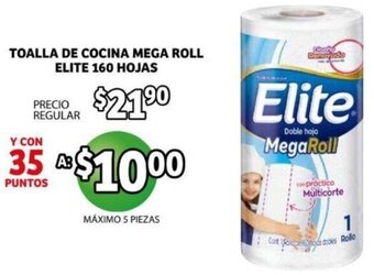 Soriana Mercado Toalla de Cocina Mega ROll ELite 160 Hojas oferta