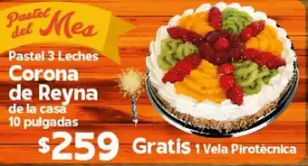 Pastel 3 Leches Corona de Reyna de la Casa 10 Pulgadas