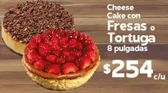 Cheese Cake con Fresas o Tortuga 8 Pulgadas
