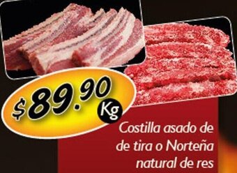 Arteli Costilla Asado de Tira o Norteña Natural de Res oferta