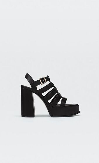 Stradivarius Sandalias tacón cangrejeras oferta