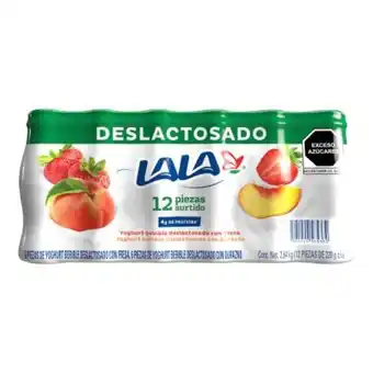 Sam's Club Yoghurt bebible lala deslactosado surtido 12 piezas de 220 gr c/u oferta