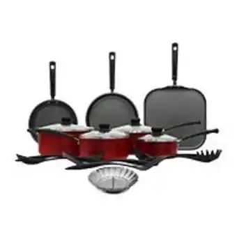 Almacenes Anfora Batería de cocina 18 piezas roja tramontina oferta