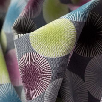 Telas Junco Loneta españa –circulos colores oferta