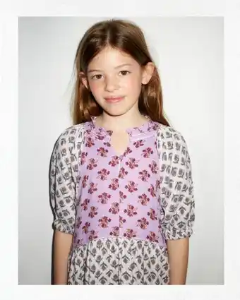 ZARA Vestido combinado flores oferta