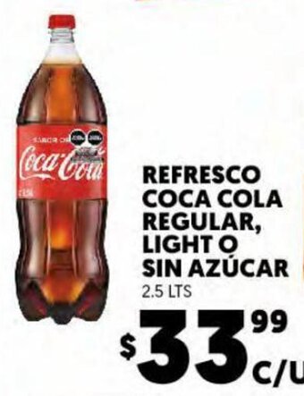 Merco Refresco Coca Cola Regular, Light o Sin Azucar 2.5 Lts oferta