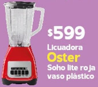 Licuadora Oster Soho Lite Roja Vaso Plástico