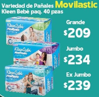 Movilastic Variedad de Pañales Kleen Bebé paq 40pzas Grande