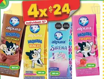 Bodega Aurrerá Leche alpura 180ml x 4 oferta