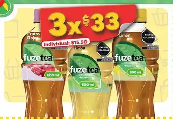 Bodega Aurrerá Té helado fuze tea 600ml x3 oferta