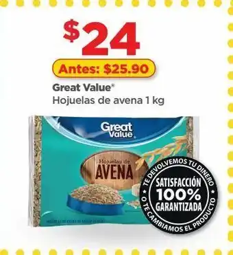 Bodega Aurrerá Hojuelas de avena great value 1kg oferta