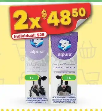 Bodega Aurrerá Leche alpura 1lt x2 oferta